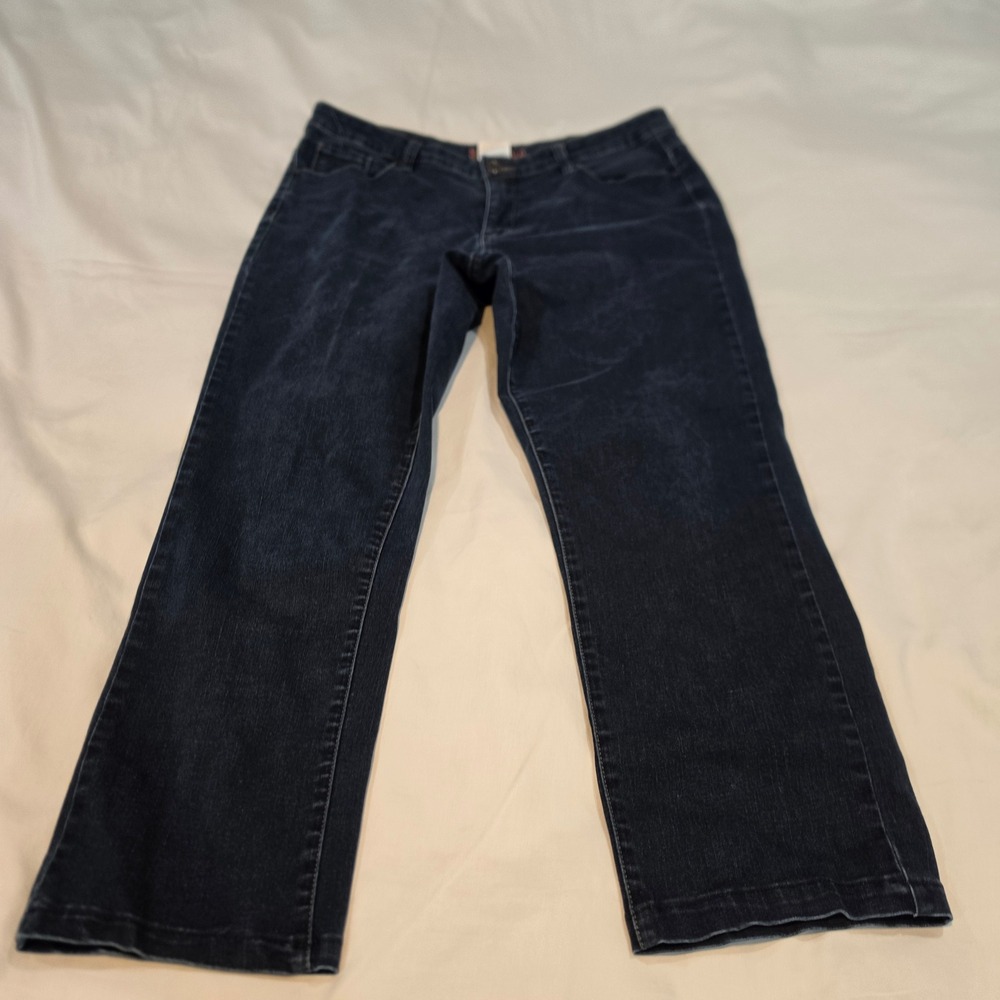 Santana Jeans Straight Leg Womens 14x30 Dark Wash Blue Excellent Stretch Denim